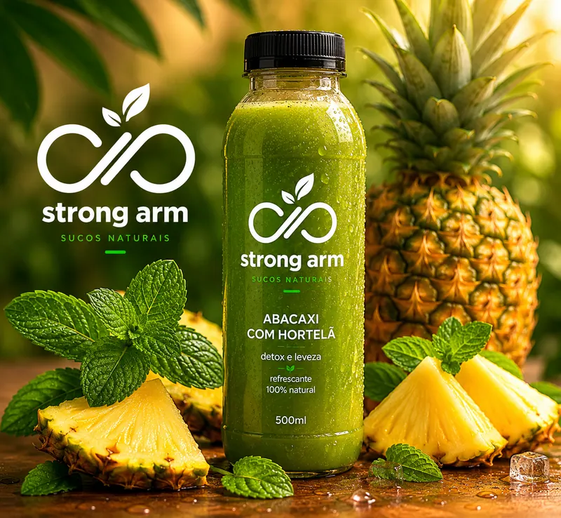 Suco natural de Abacaxi com Hortelã — DP Strong Arm